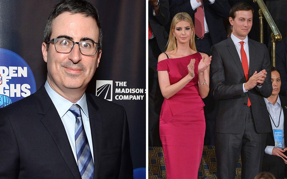(L-R): John Oliver, Ivanka Trump, Jared Kushner. 