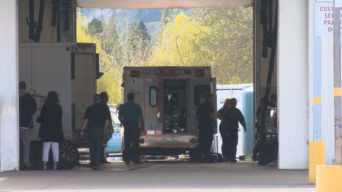 A worker at a Penticton automobile dealership was killed in an accident Friday.