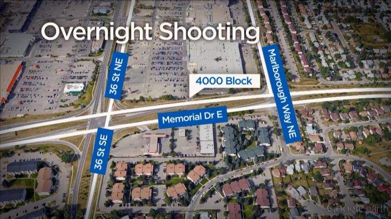 Calgary police investigate a shooting in the 4000 block of Memorial Drive E. on Friday, April 28, 2017.
