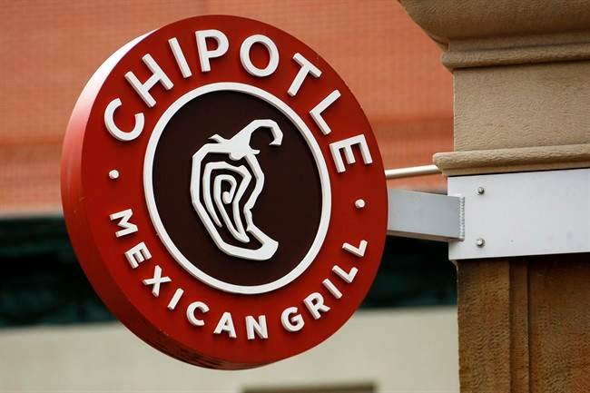FILE -- This Thursday, Jan. 12, 2017, photo shows the sign on a Chipotle restaurant in Pittsburgh.