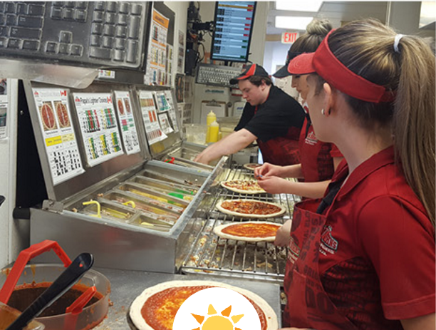 Papa John's staff help raise more than $40,000 to benefit needy children.