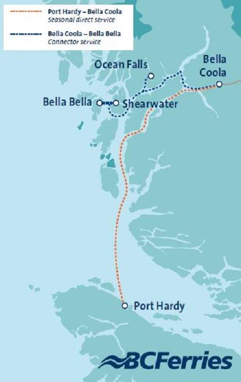 The new Bella Coola – Port Hardy route by BC Ferries
