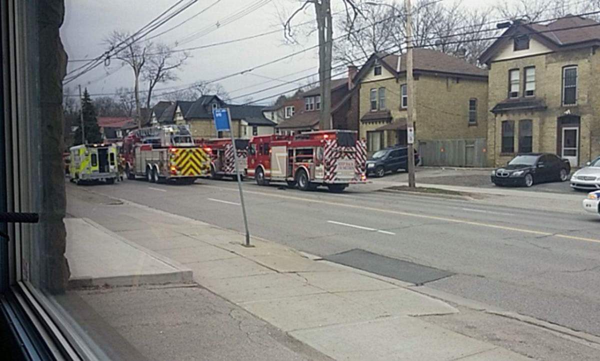 Fire crews respond to apartment blaze on Adelaide St. near Central Ave. on April 13, 2017.