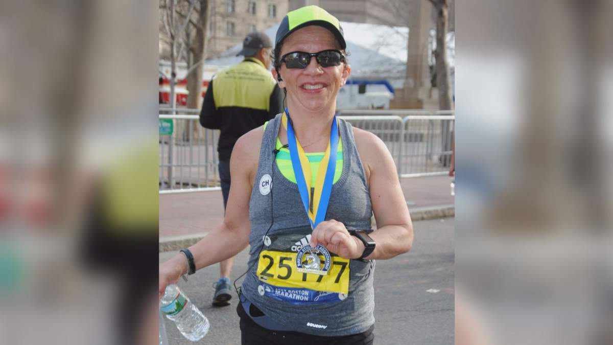 48-year-old Shawne Flaherty accomplished her goal of running the Boston Marathon this year.