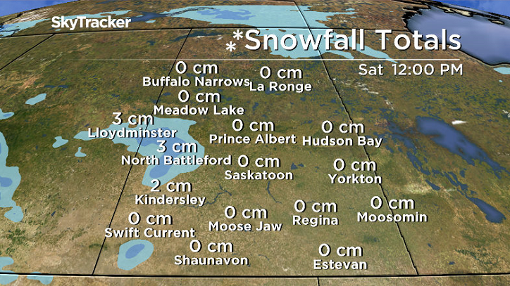 3 to 5 centimetres of snow is in the forecast for western Saskatchewan into Friday.