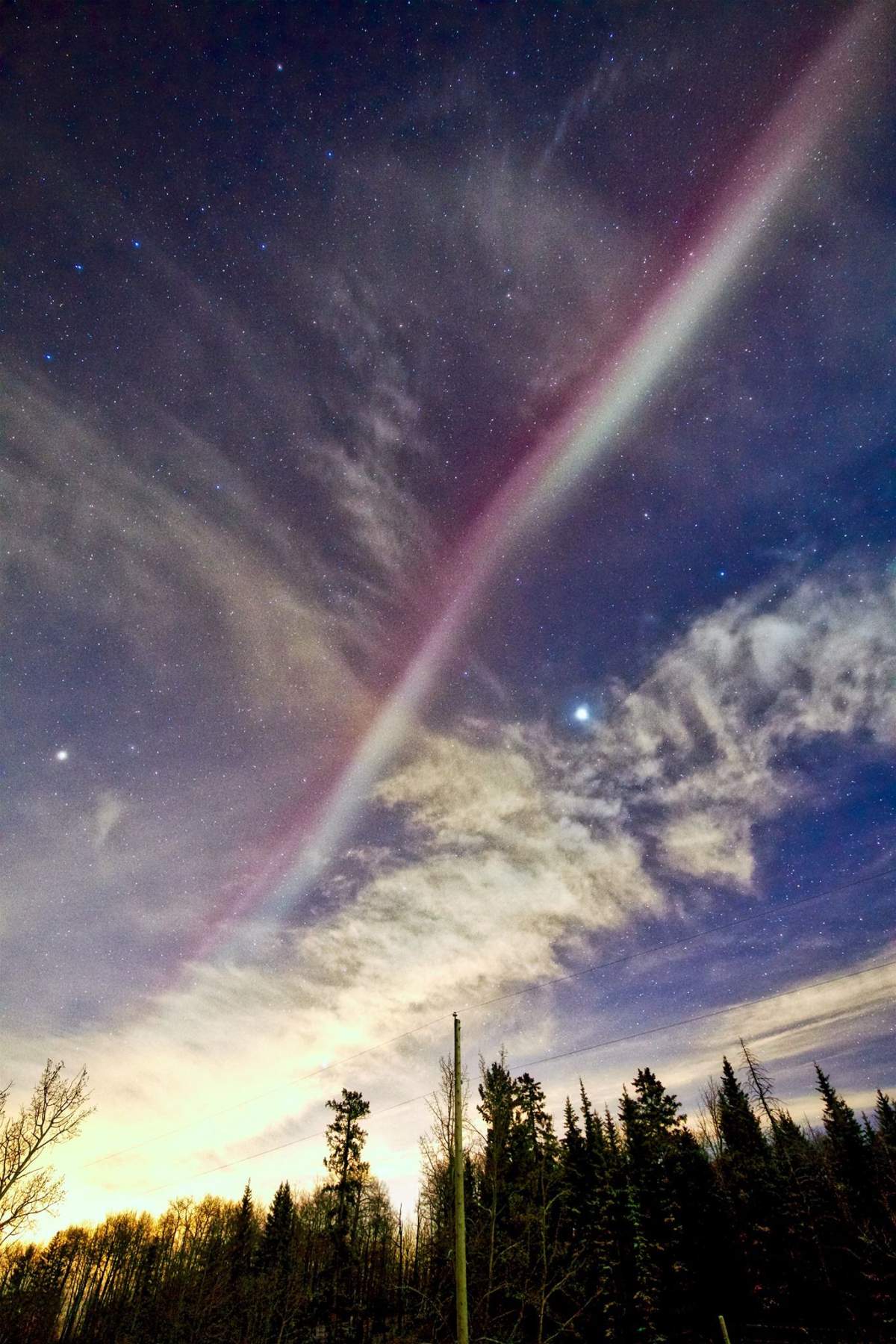 “Steve,” a new celestial phenomenon that’s been discovered in the night sky.