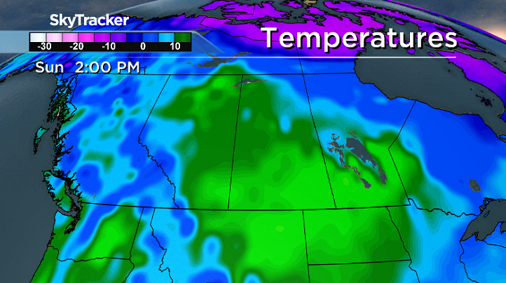 A big warm up into the mid-teens is expected in Saskatoon Sunday.