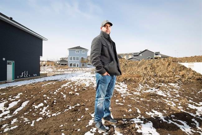 Farid El-Hayouni on Prospect Drive where his old house burned down during the wildfires last year in Fort McMurray, Alta. Friday, April 21, 2017. 