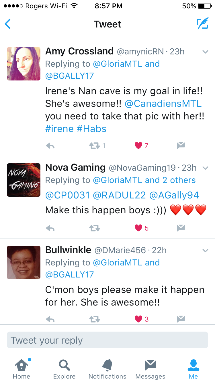 Twitter users urge the Montreal Canadiens to make a fan’s bucket list wish come true.