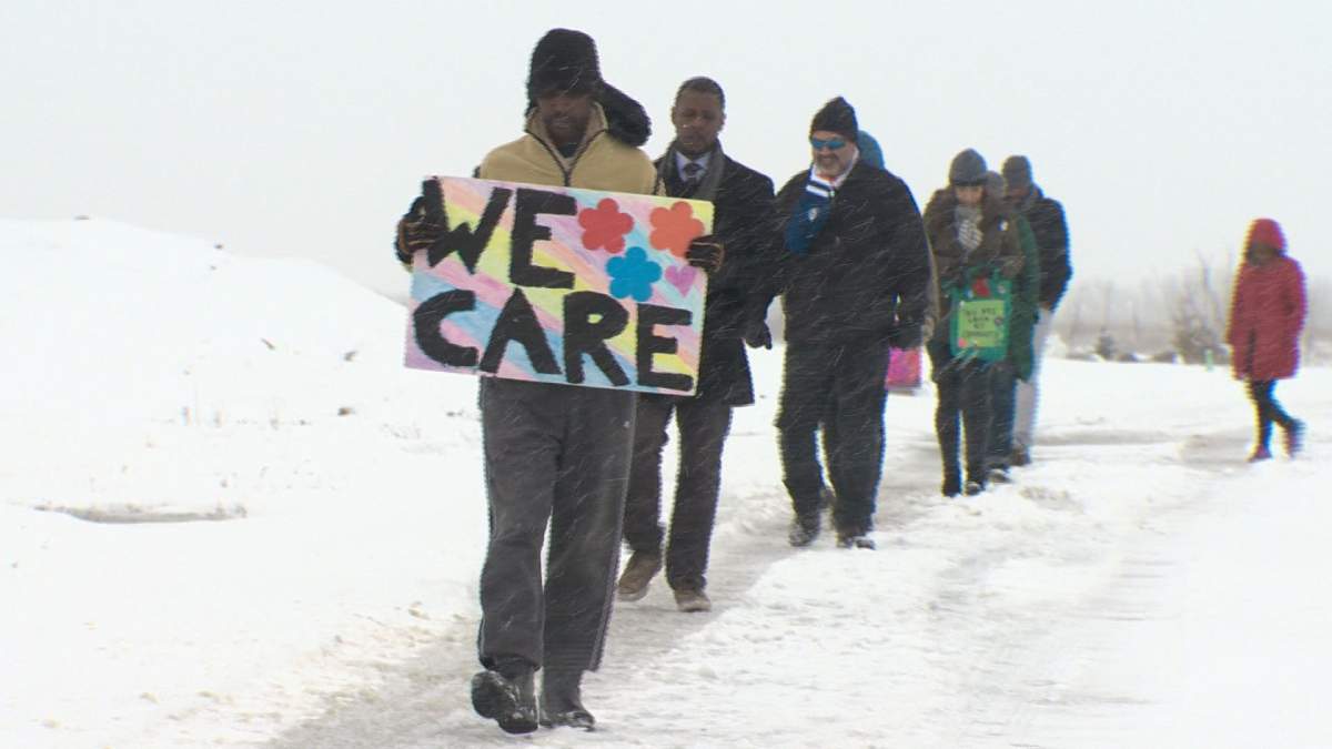 Dozens of people took part in the Walk for Justice Saturday.