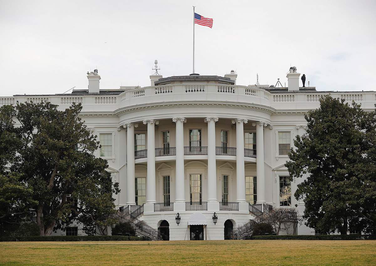 In this photo taken Feb. 2, 2017, the White House in Washington seen from the South Lawn. The White House won't make public the logs of visitors to the White House complex, breaking with the practice of President Donald Trump's predecessor.