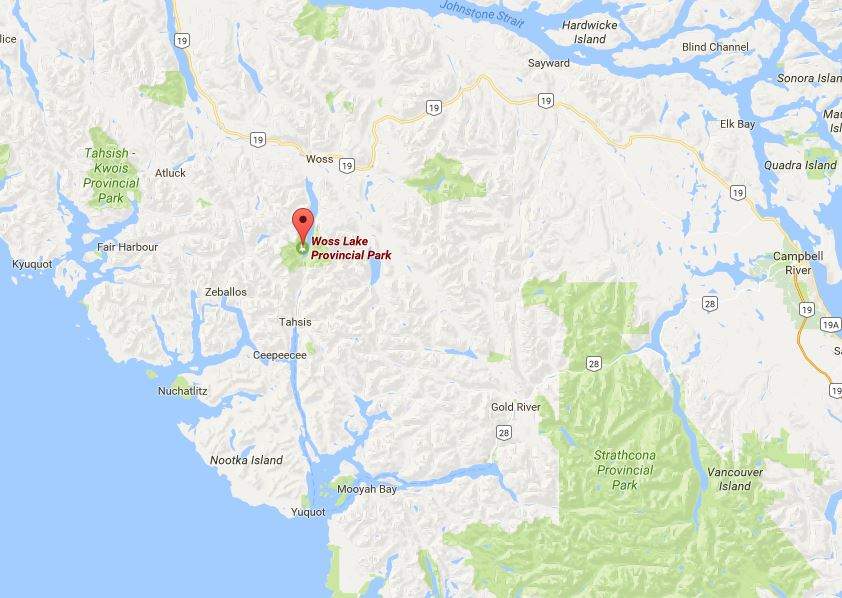 Woss Lake on Vancouver Island.