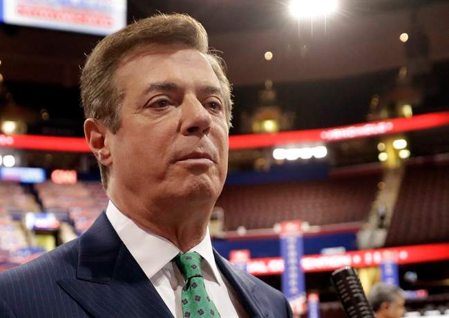 Paul Manafort talks to reporters at the Republican National Convention in Cleveland, July 17, 2016.. (AP Photo/Matt Rourke)