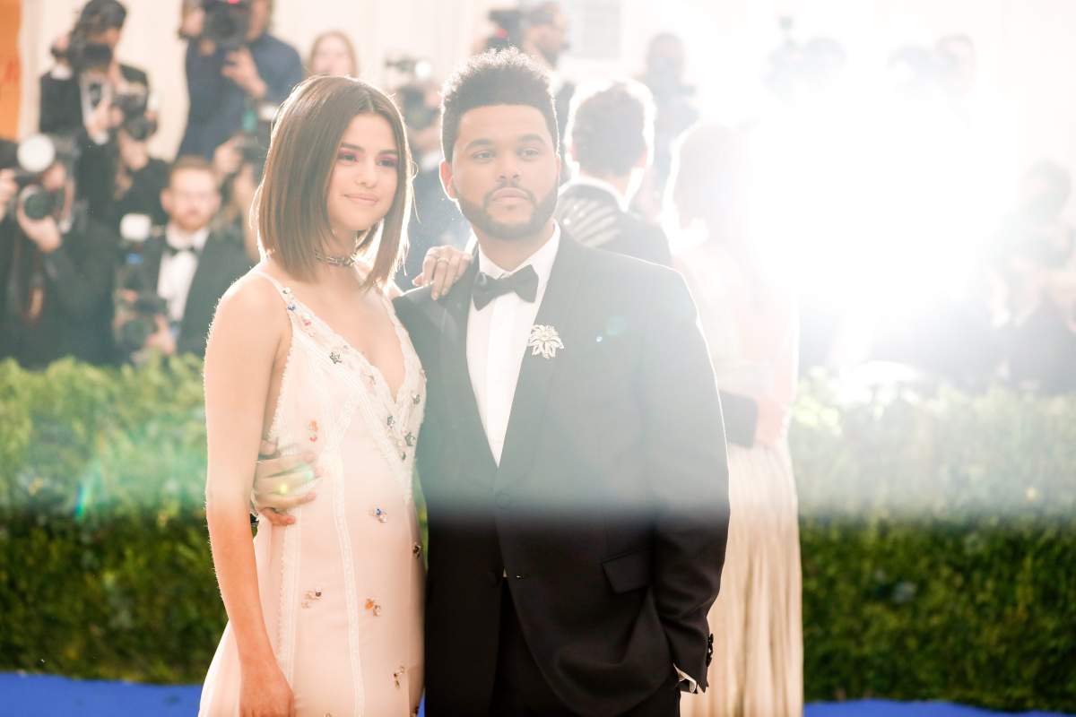 Selena Gomez and The Weeknd at the Costume Institute Benefit celebrating the opening of Rei Kawakubo/Comme des Garcons: Art of the In-Between at the Metropolitan Museum of Art in New York on May 1, 2017.