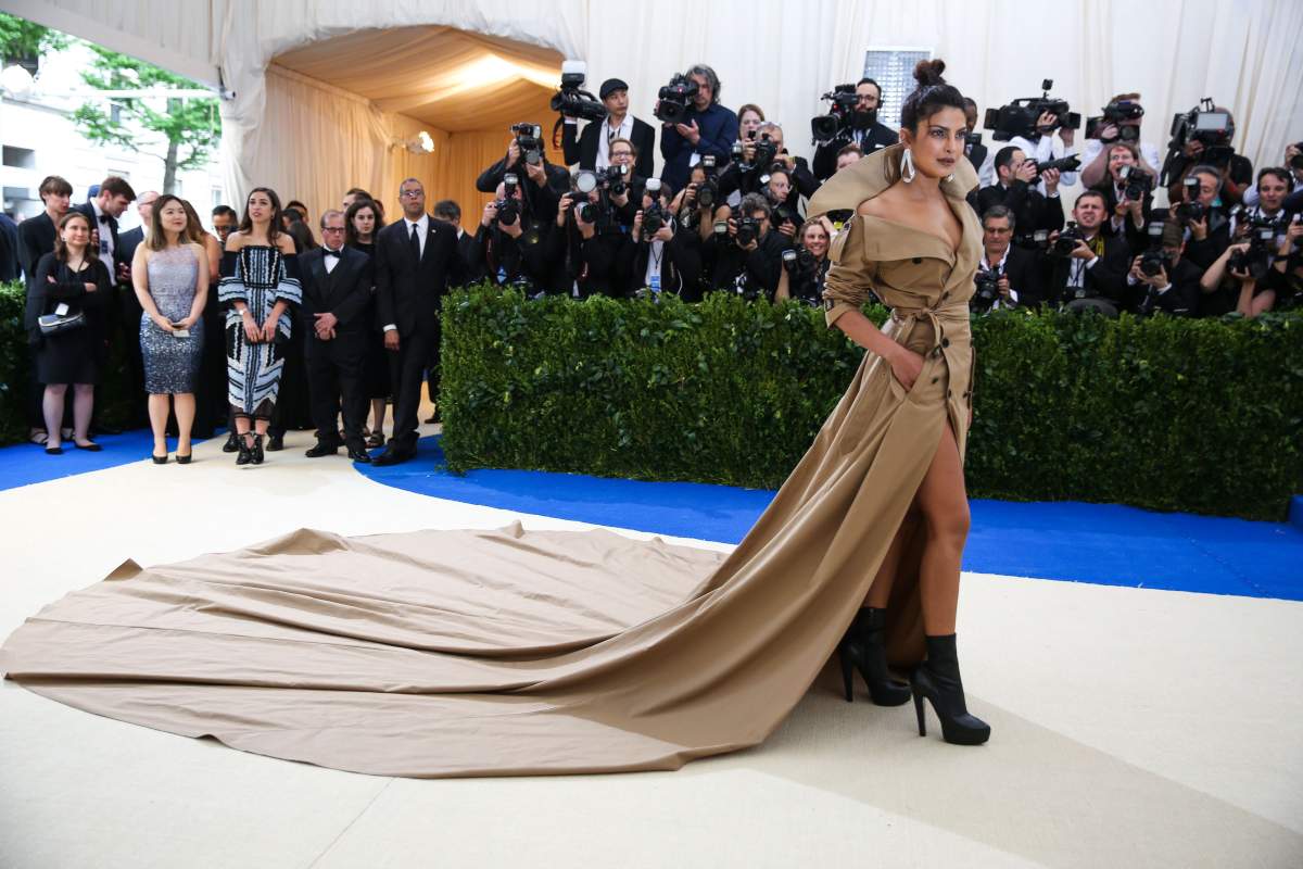 Priyanka Chopra at the Costume Institute Benefit celebrating the opening of Rei Kawakubo/Comme des Garcons: Art of the In-Between at the Metropolitan Museum of Art in New York on May 1, 2017.