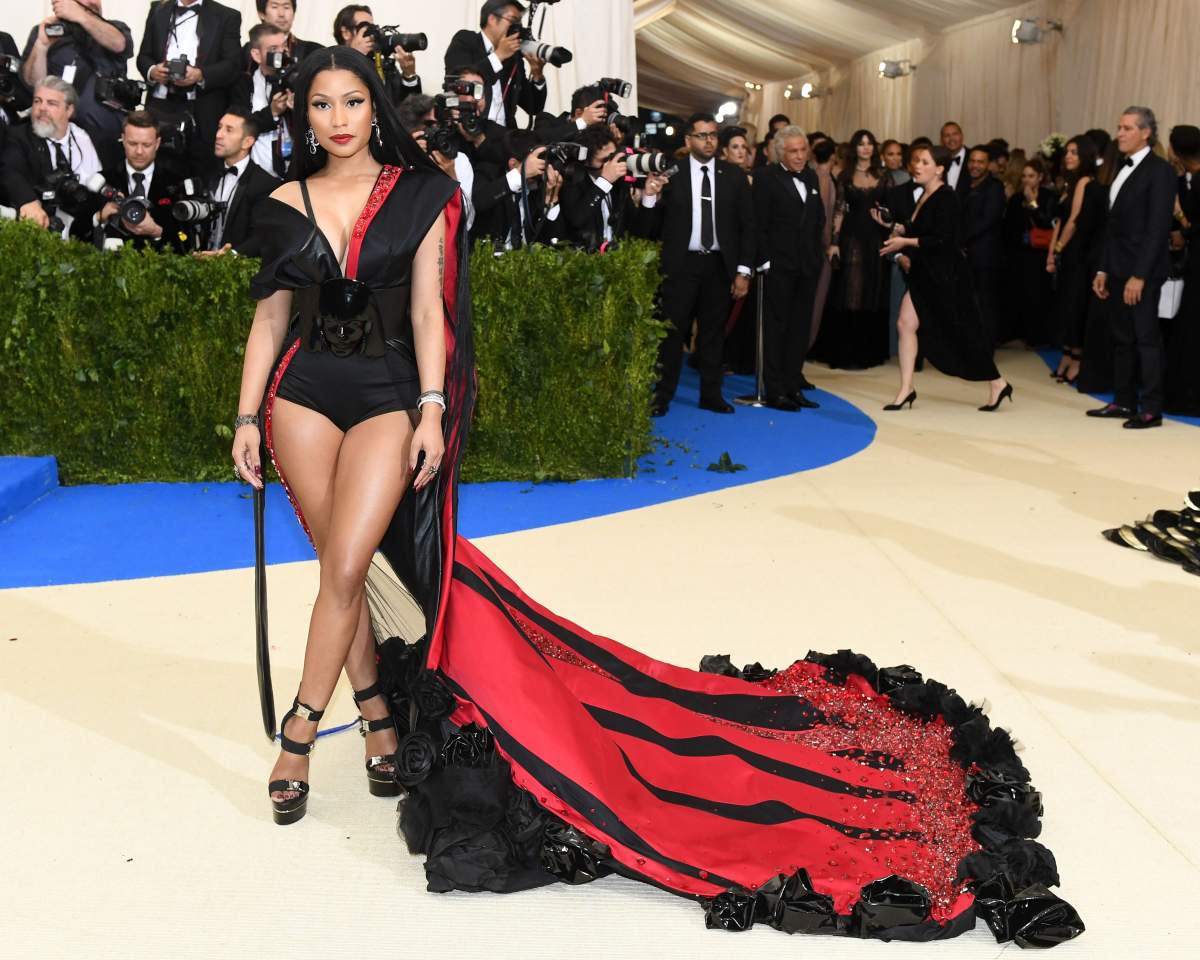 Nicki Minaj at the Costume Institute Benefit celebrating the opening of Rei Kawakubo/Comme des Garcons: Art of the In-Between at the Metropolitan Museum of Art in New York on May 1, 2017.