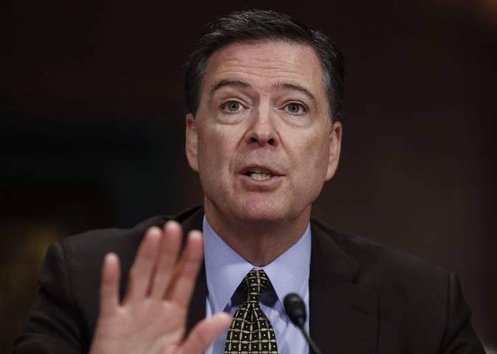 In this Wednesday, May 3, 2017, photo, then-FBI Director James Comey testifies on Capitol Hill in Washington, before a Senate Judiciary Committee hearing.