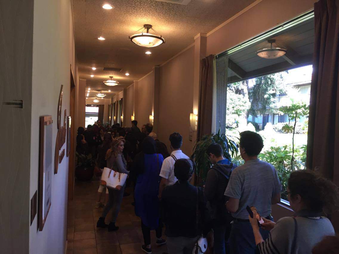 Hundreds vote in Bellevue, Washington for Iran election.
