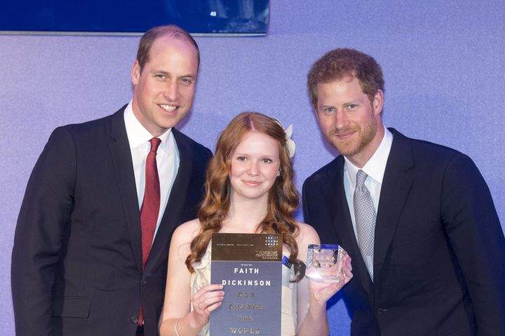 Prince William and Harry hounoured Canadian teen, Faith Dickinson, at the Diana Award ceremony.