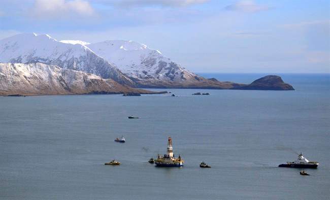 This Jan. 7, 2013, file photo, shows the Shell floating drill rig Kulluk in Kodiak Island, Alaska's Kiliuda Bay.