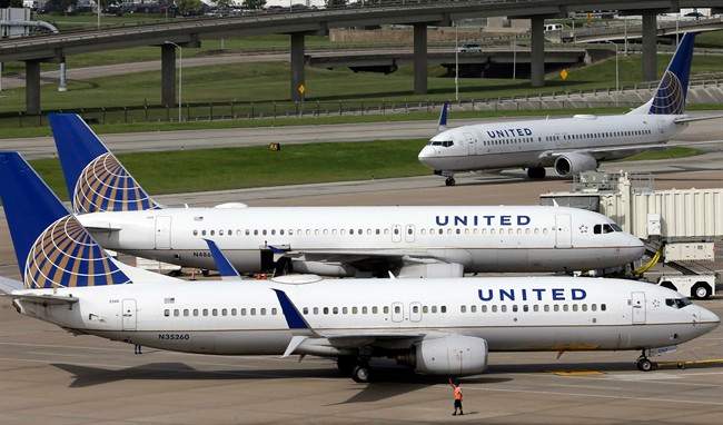 United Airlines planes are seen on the tarmac at the George Bush Intercontinental Airport in this file photo.