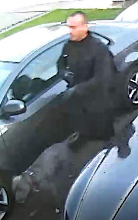 Surveillance video photo of one of the three men suspected of trying to break in to a home in Stony Plain, Alta. May 15, 2017.