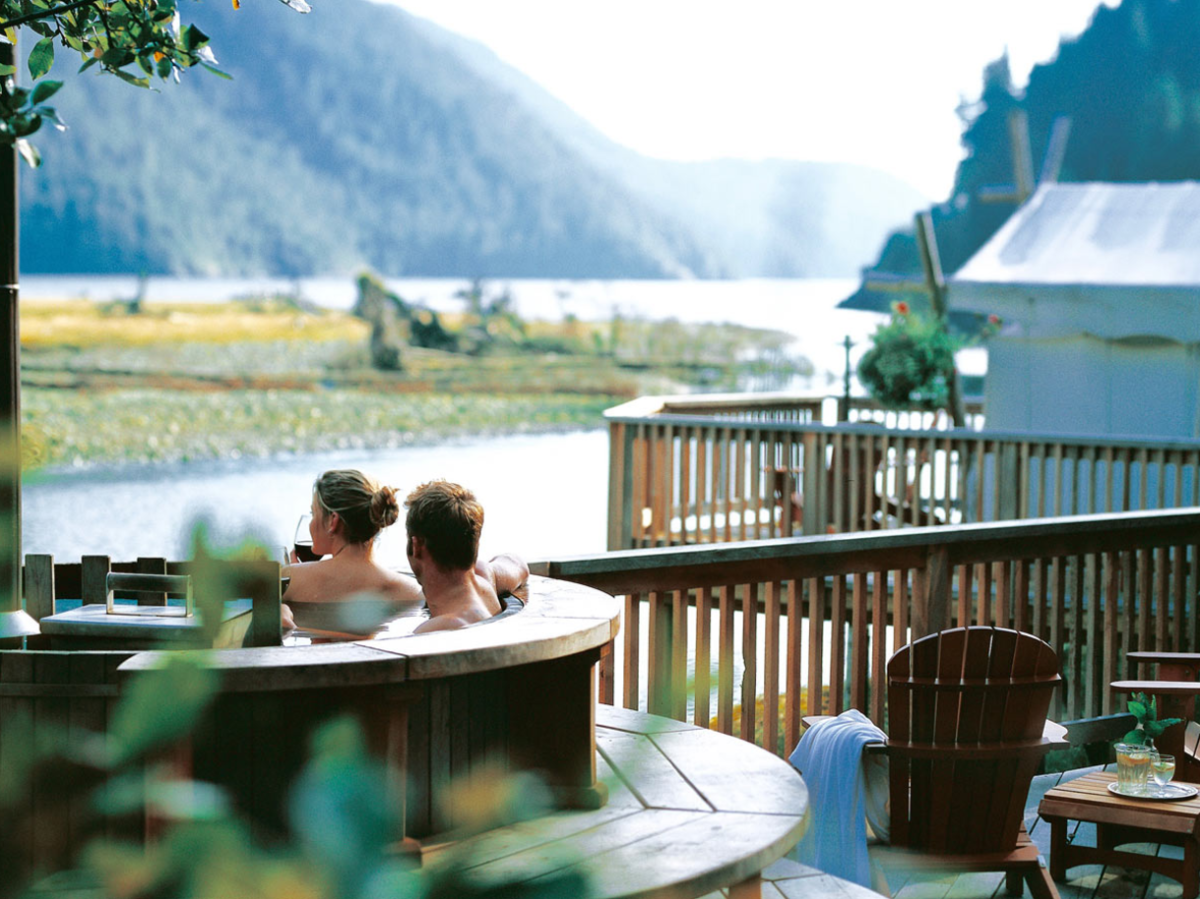 You can take a soak in the hot tub and take in views of this UNESCO heritage site.