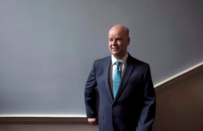 Jamie Baillie, leader of the Progressive Conservative Party of Nova Scotia, poses after the budget was presented at the legislature in Halifax on Thursday, April 27, 2017. The Progressive Conservatives are promising to spend almost $40 million on increasing access to mental health services in Nova Scotia. 