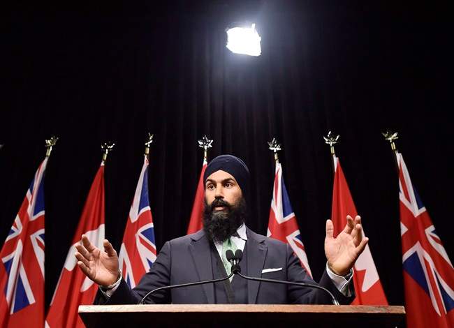 NDP MPP Jagmeet Singh speaks at Queen's Park in Toronto on Wednesday, October 28, 2015.