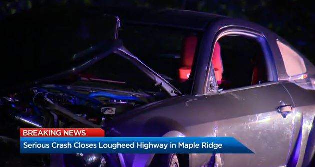At least one car was badly damaged in the crash.