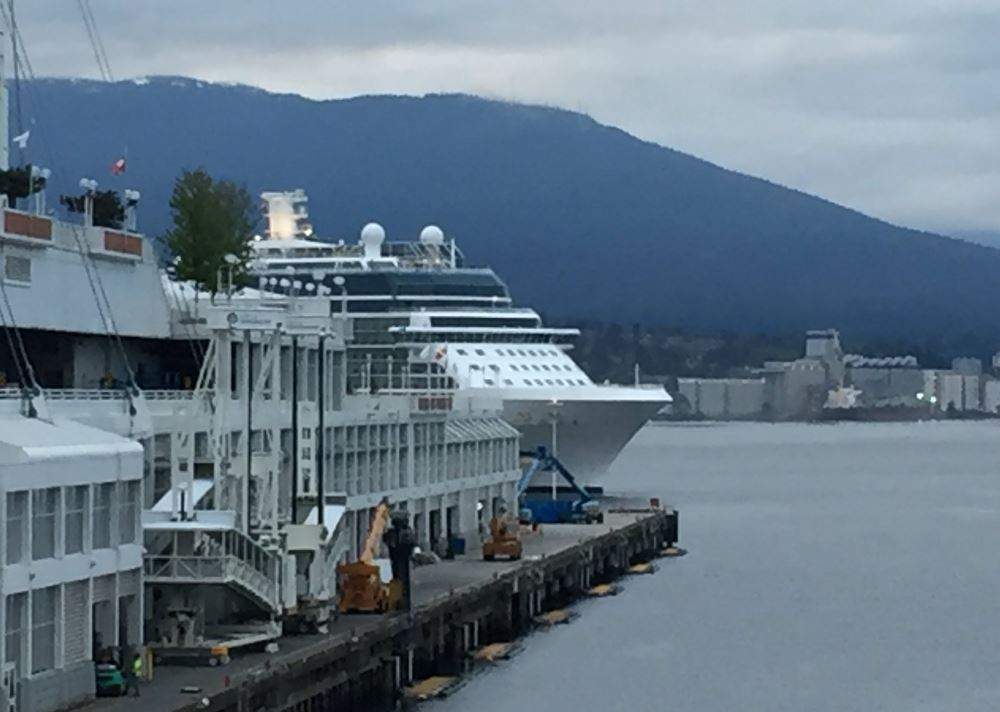 One of the cruise ships arriving in Vancouver on Wednesday.