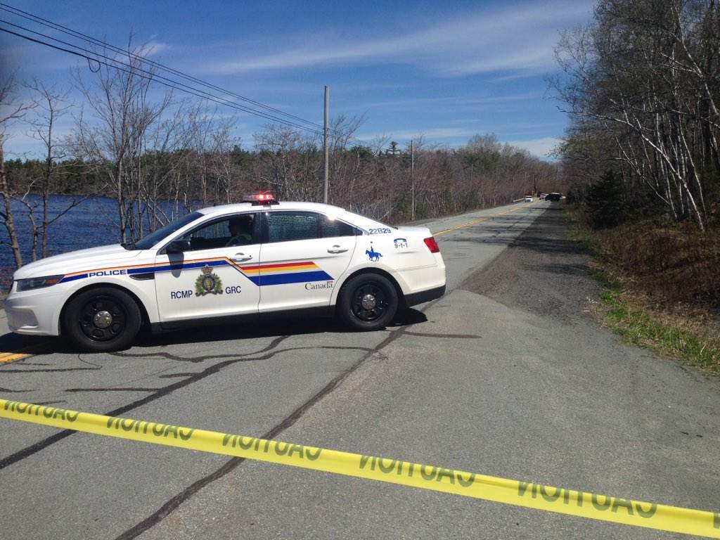 A photo from the crash site at Rocky Lake Drive.