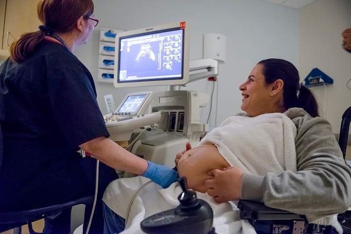 Dalia Abd Almajed gets an ultrasound at Sunnybrook’s Accessible Care Pregnancy Clinic in Toronto.