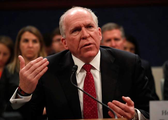 Former CIA Director John Brennan testifies on Capitol Hill in Washington, Tuesday, May 23, 2017, before the House Intelligence Committee Russia Investigation Task Force.