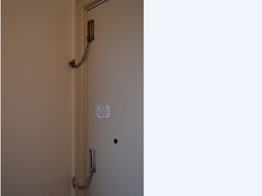 Double locks on doors prevent ‘wanderers’ from getting out.