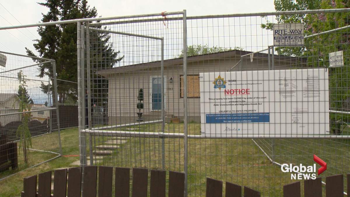 The Alberta Sheriffs Branch has boarded up and fenced off a notorious “drug house” in Calgary.
