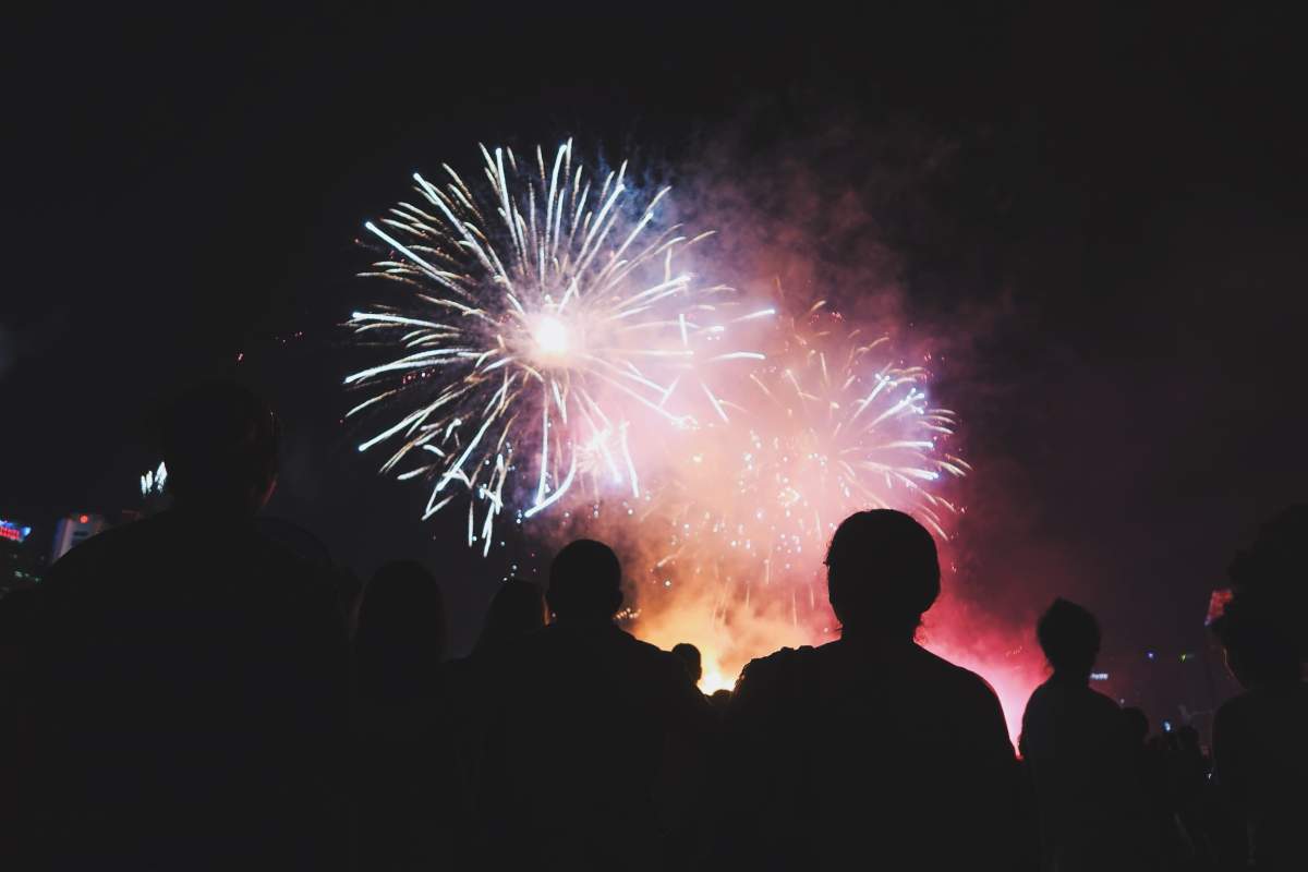 People watching the Fireworks from behind.
