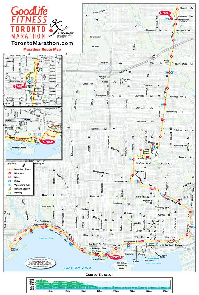 Map of the Goodlife marathon route. The event is taking place on Sunday.