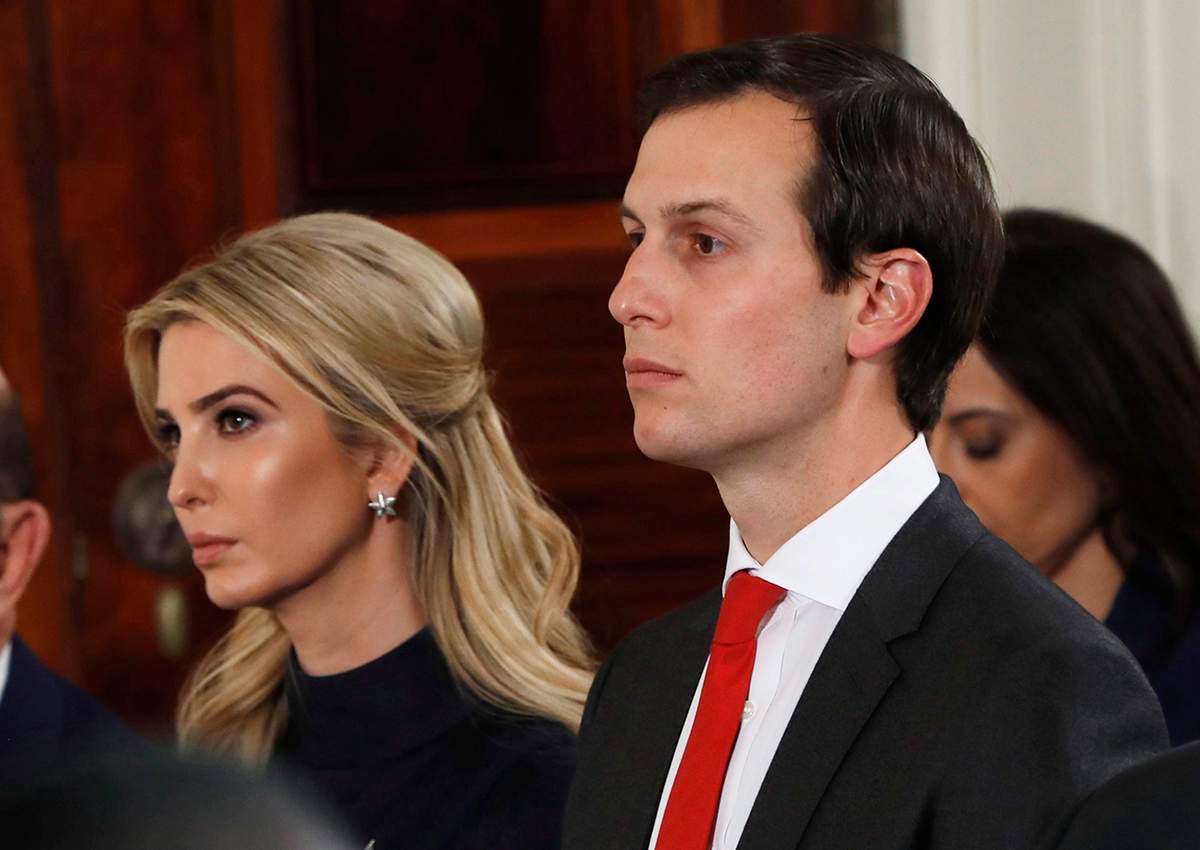 In this March 17, 2017 file photo, Ivanka Trump, and her husband, White House senior adviser Jared Kushner are seen in the East Room of the White House in Washington.