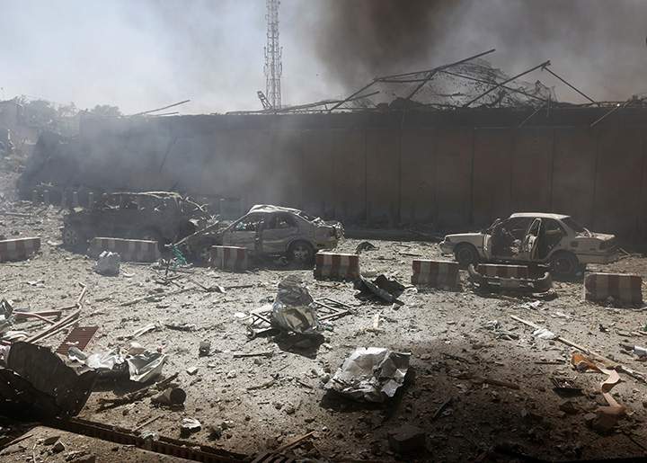 Damaged cars are seen after a massive explosion in Kabul, Afghanistan May 31, 2017.