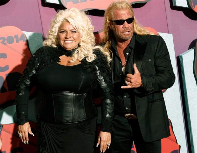 Beth Chapman, left, and Duane Chapman arrive at the CMT Music Awards at Bridgestone Arena, in Nashville, Tenn. 