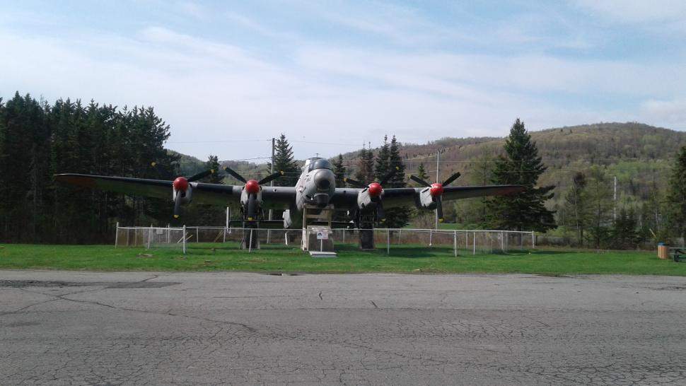 A photo of the Lancaster KB882 where the plaque is regularly displayed.