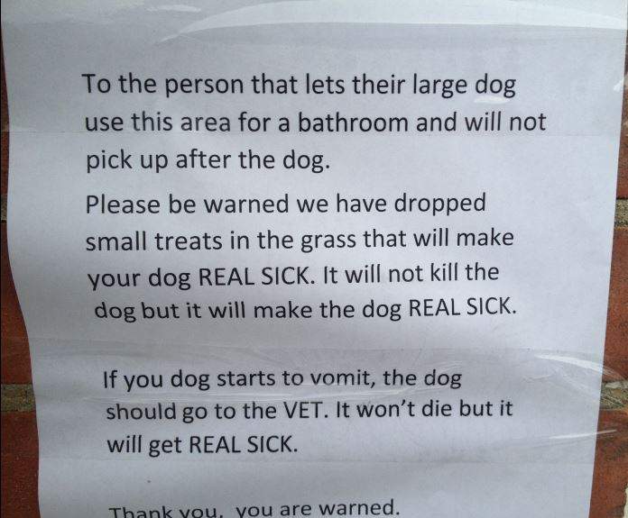 A picture taken Wednesday evening shows of one of the signs that was posted on an east-end Toronto commercial property.