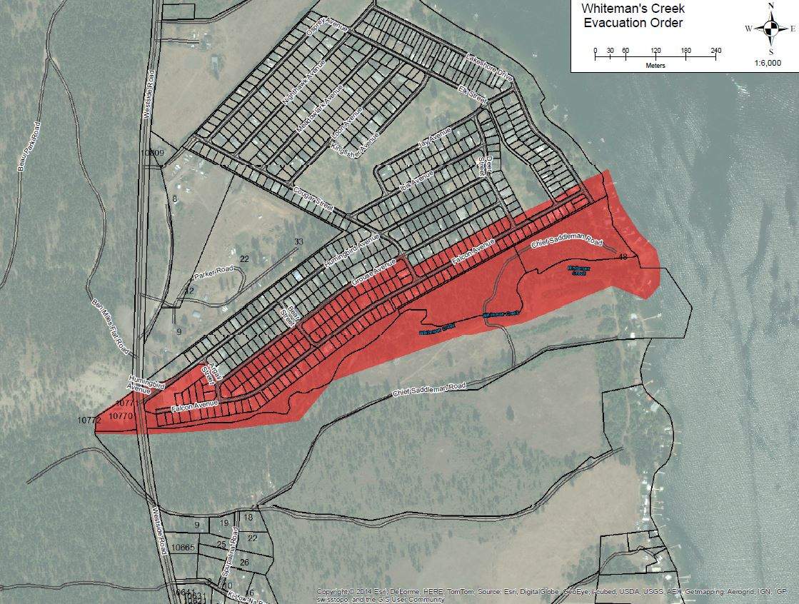 Residents of Parker Cove are being evacuated late Tuesday night.