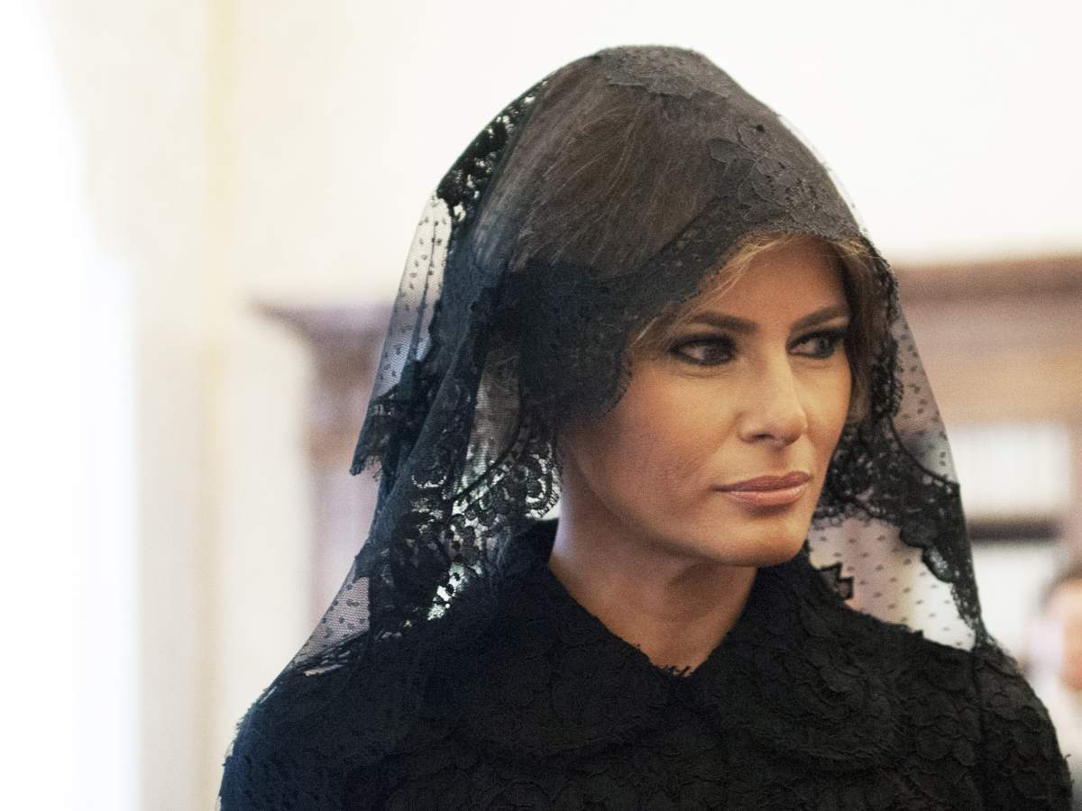 Melania Trump wore a black mantilla to meet Pope Francis at the Vatican on May 24. 