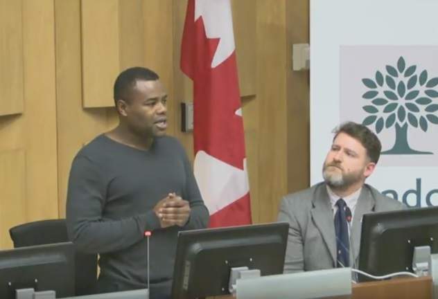 Coun. Mo Salih speaks on the issue of carding in November 2016.