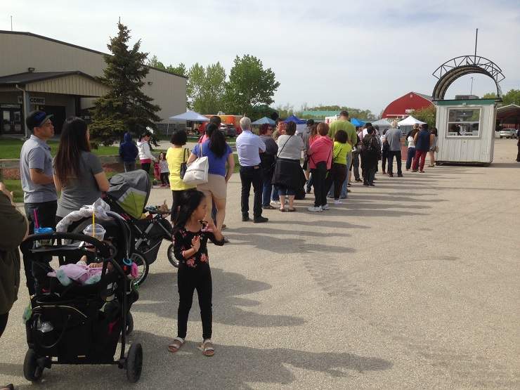 Before the doors opened at the Winnipeg Night Market, hundreds were lined up waiting to get in.