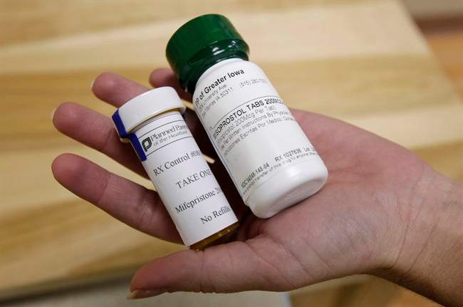 This Sept. 22, 2010 file photo shows bottles of the abortion-inducing drug RU-486 in Des Moines, Iowa.