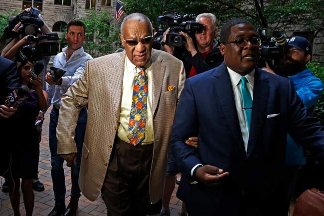Bill Cosby, center, arrives for jury selection in his sexual assault case at the Allegheny County Courthouse, Monday, May 22, 2017, in Pittsburgh, Pa. The case is set for trial June 5 in suburban Philadelphia. 