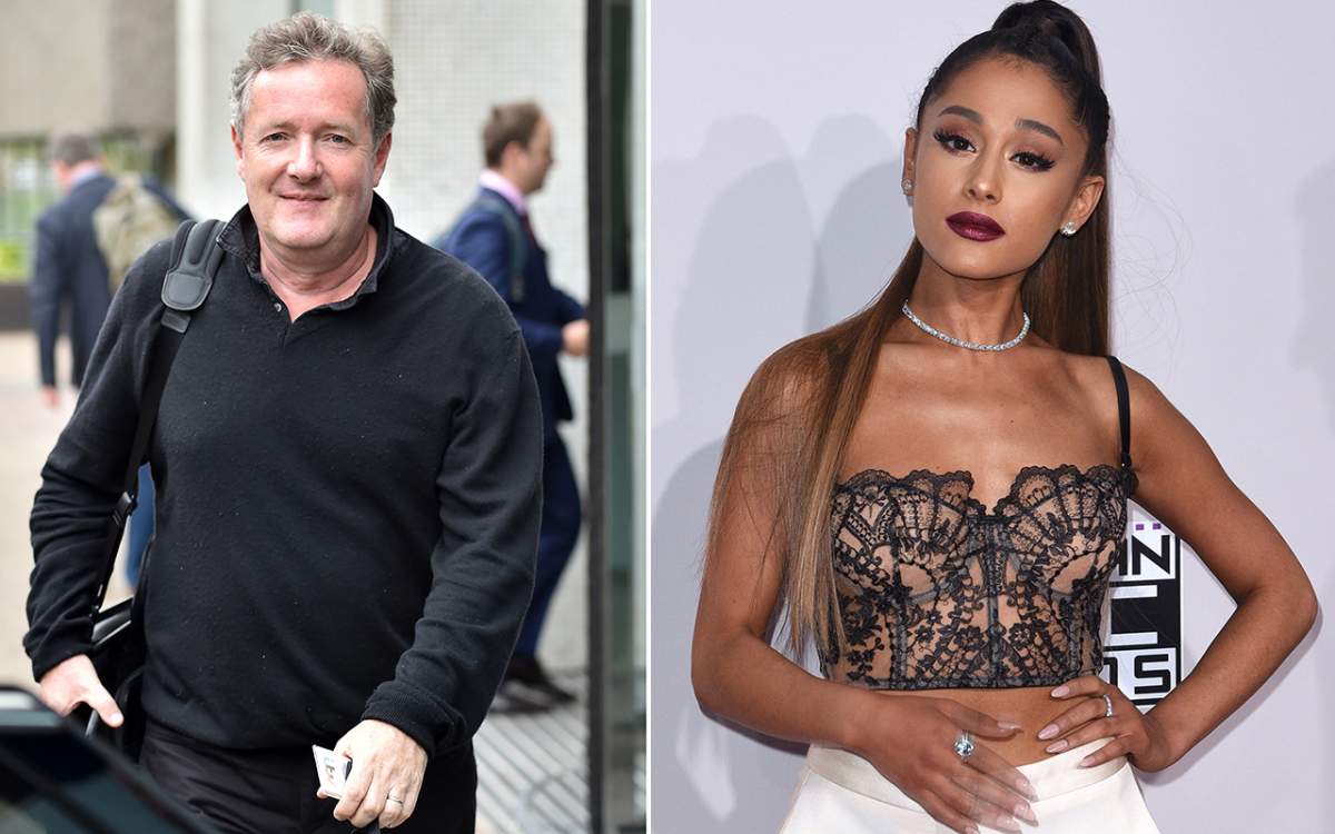 (L-R) Piers Morgan and Ariana Grande.
